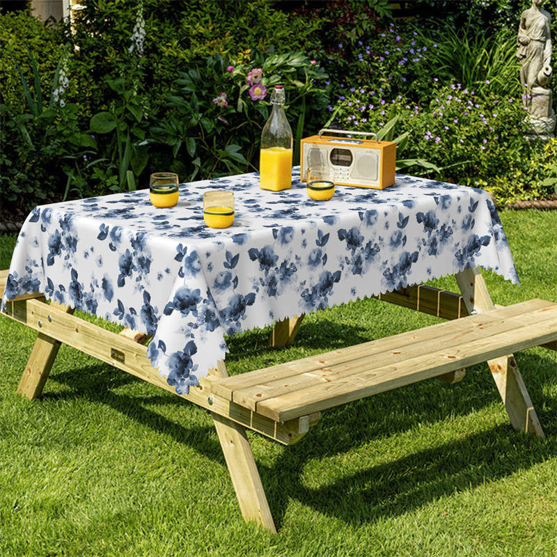 Lofaris Watercolor Blue Liberty Pattern Kitchen Tablecloth