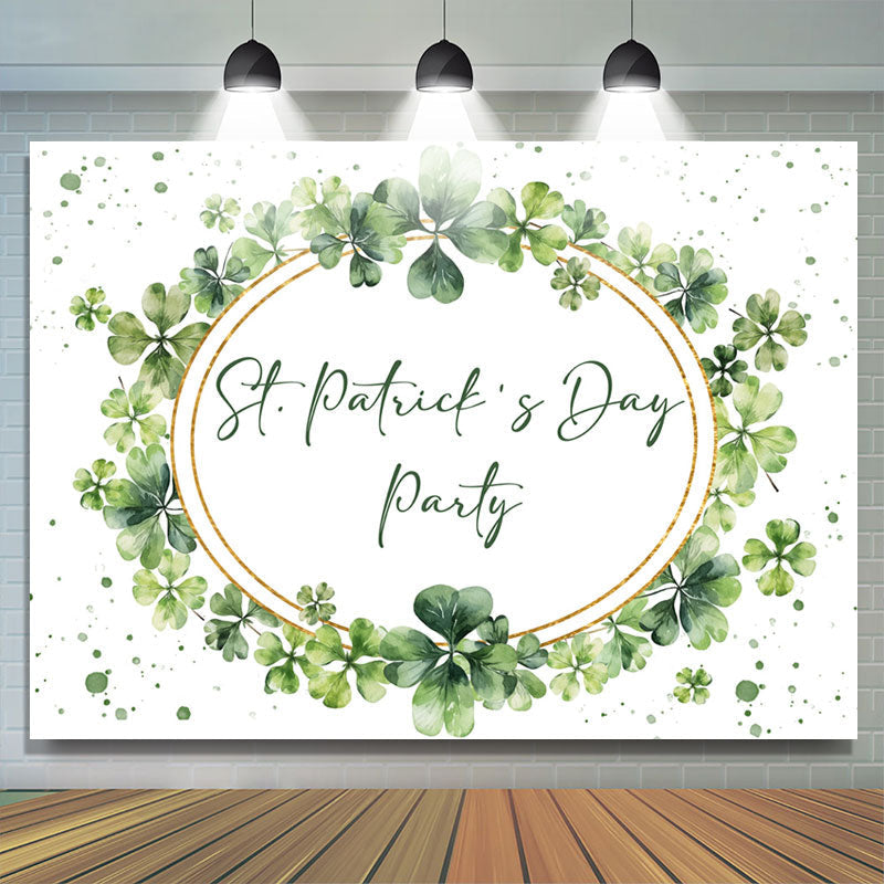 Lofaris Watercolor Clover St Patricks Day Party Backdrop