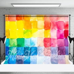 Lofaris Watercolor Colorblock Cake Smash Photograph Backdrop