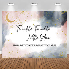 Lofaris Watercolor Gold Twinkle Star Baby Shower Backdrop