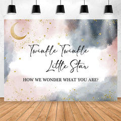 Lofaris Watercolor Gold Twinkle Star Baby Shower Backdrop
