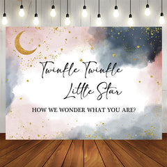Lofaris Watercolor Gold Twinkle Star Baby Shower Backdrop