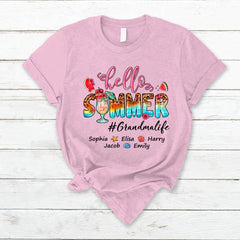 Lofaris Watermelon Leopard Hello Summer Grandma Kids T - Shirt