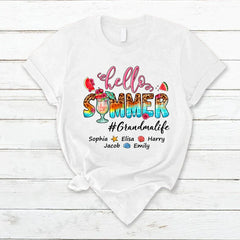 Lofaris Watermelon Leopard Hello Summer Grandma Kids T - Shirt