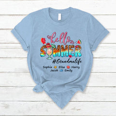 Lofaris Watermelon Leopard Hello Summer Grandma Kids T - Shirt