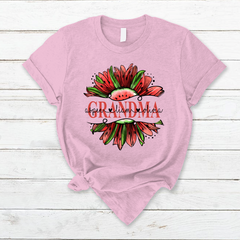 Lofaris Watermelon Sunflower Summer Grandma Kids T - Shirt