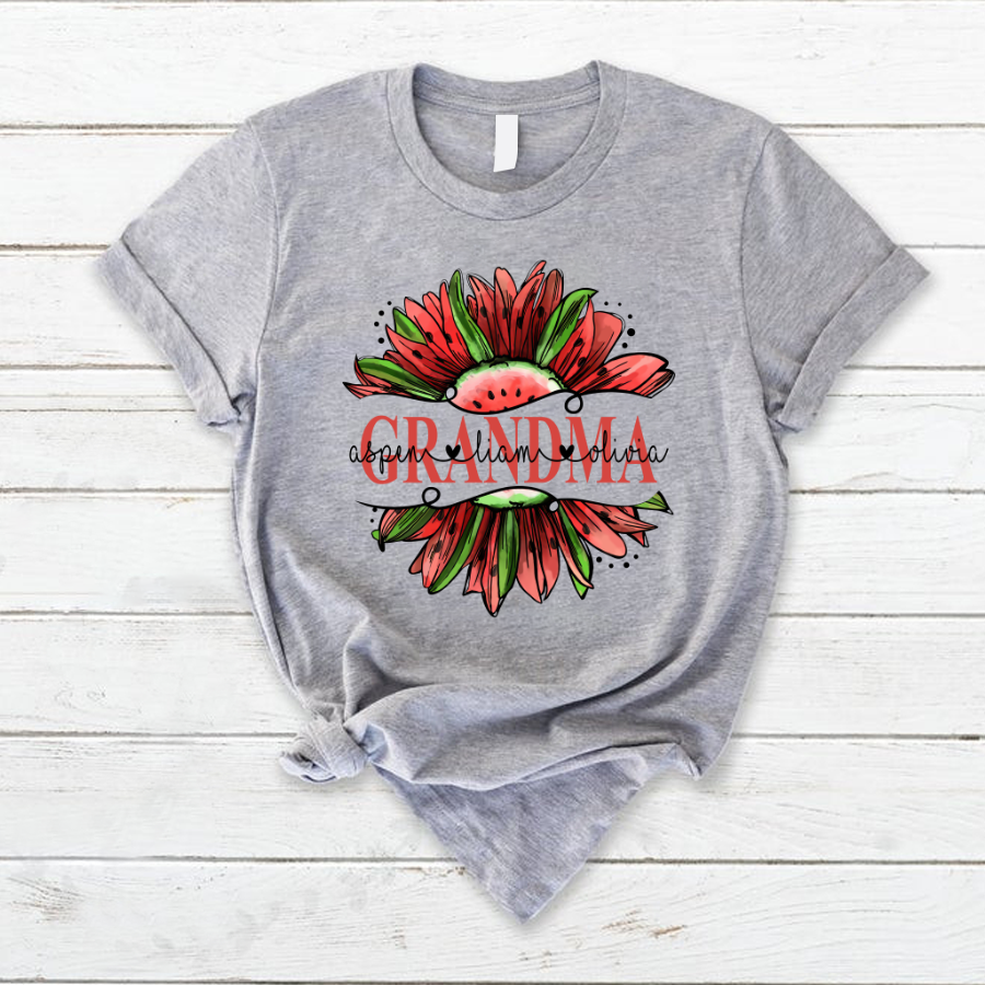 Lofaris Watermelon Sunflower Summer Grandma Kids T - Shirt