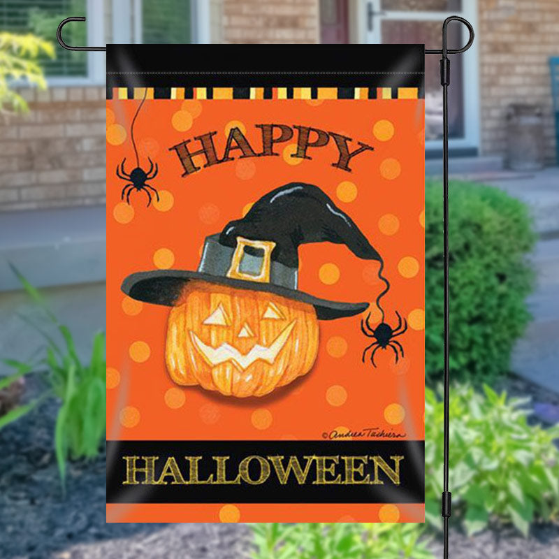 Lofaris Waterproof Magic Pumpkin Halloween Orange Garden Flag