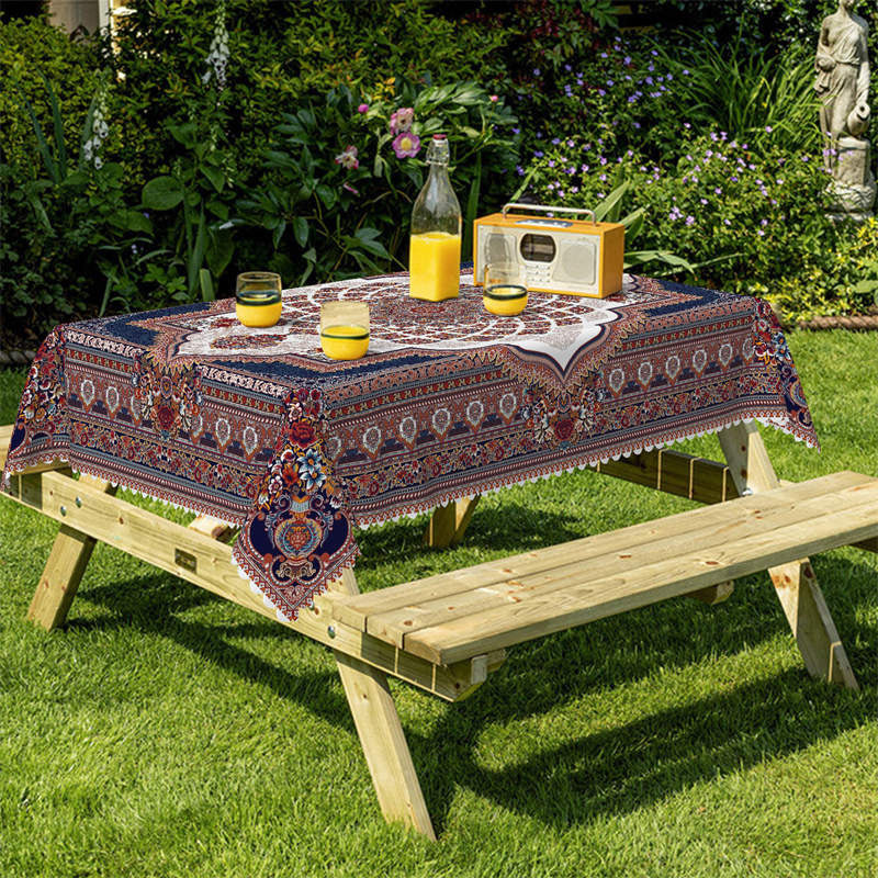 Lofaris Waterproof Vintage Floral Bistro Rectangle Tablecloth