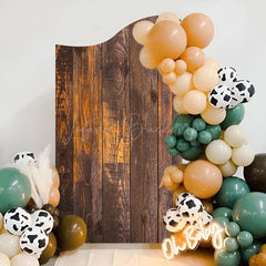 Lofaris Wavy Vintage Brown Wood Grain Party Arch Backdrop