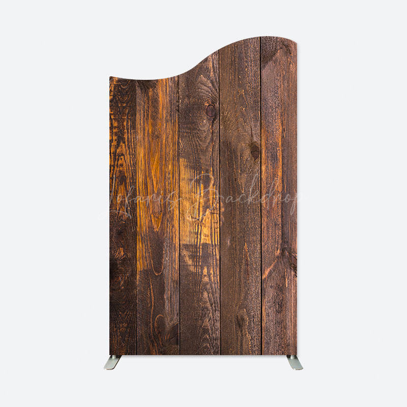 Lofaris Wavy Vintage Brown Wood Grain Party Arch Backdrop