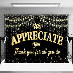 Lofaris We Appreciate You Black Glitter Dance Party Backdrop