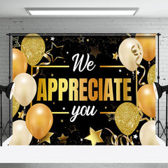 Lofaris We Appreciate You Golden Balloon Retirement Backdrop