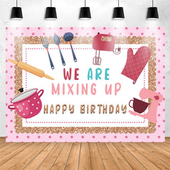 Lofaris We Are Mixing Up Girl Kitchen Birthday Backdrop