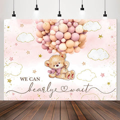 Lofaris We Can Bearly Wait Balloon Bear Baby Shower Backdrop