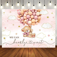 Lofaris We Can Bearly Wait Balloon Bear Baby Shower Backdrop