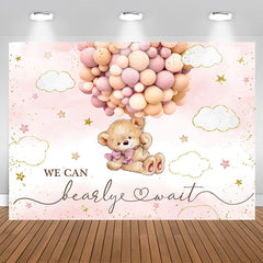 Lofaris We Can Bearly Wait Balloon Bear Baby Shower Backdrop