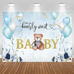 Lofaris We Can Bearly Wait Bear Floral Baby Shower Backdrop