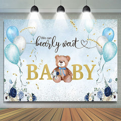 Lofaris We Can Bearly Wait Bear Floral Baby Shower Backdrop