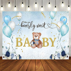 Lofaris We Can Bearly Wait Bear Floral Baby Shower Backdrop