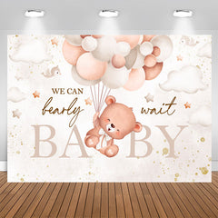 Lofaris We Can Bearly Wait Pink Balloon Baby Shower Backdrop