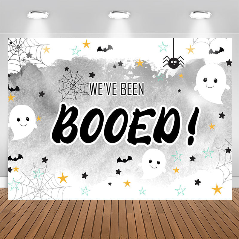 Lofaris We Have Been Booed Party Grey Backdrop For Kids