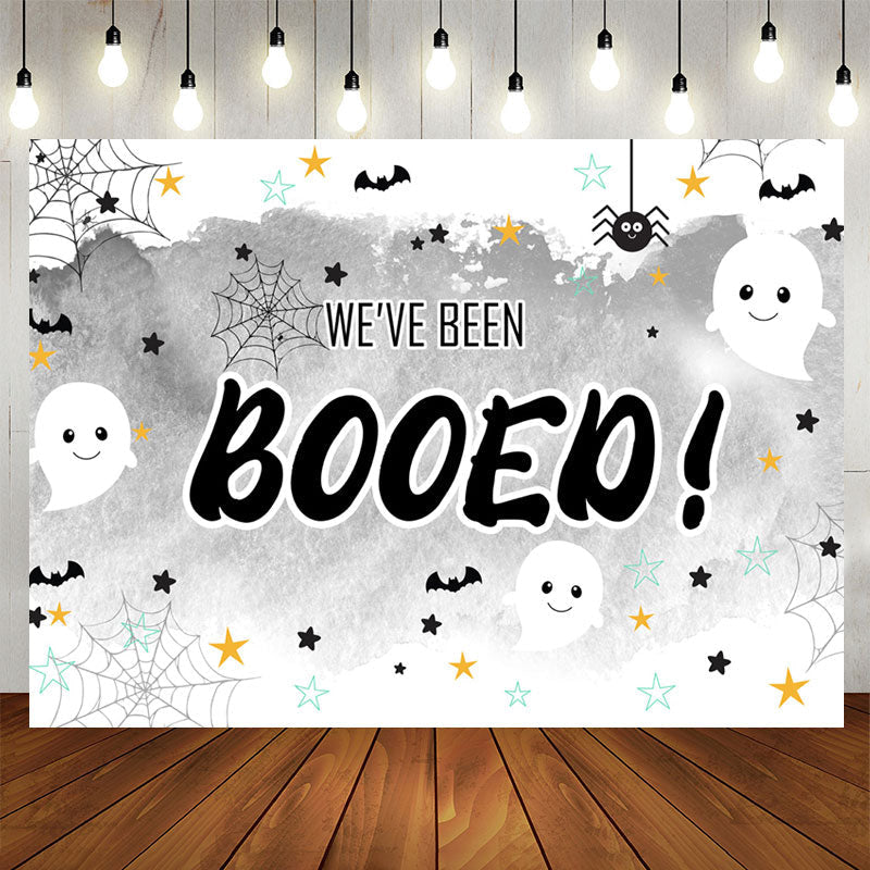 Lofaris We Have Been Booed Party Grey Backdrop For Kids