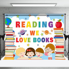 Lofaris We Love Books Students Globe World Book Day Backdrop