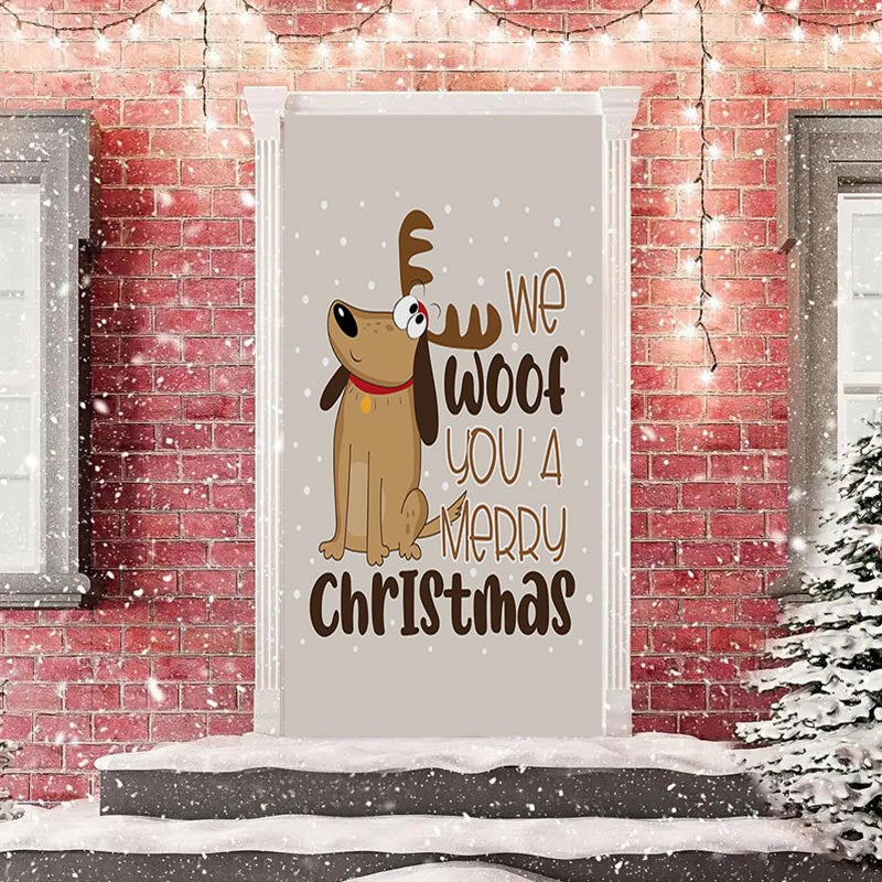 Lofaris We Woof You A Merry Christmas Elk Door Cover Decor