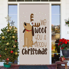 Lofaris We Woof You A Merry Christmas Elk Door Cover Decor