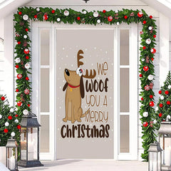 Lofaris We Woof You A Merry Christmas Elk Door Cover Decor
