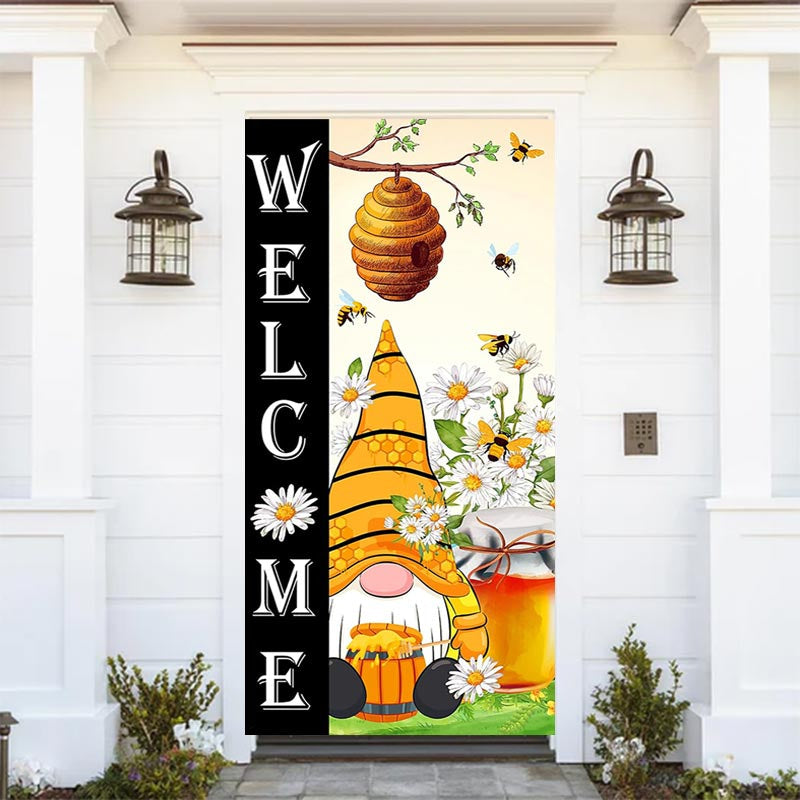 Lofaris Welcome Honeycomb Bees Dwarf Baby Shower Door Cover