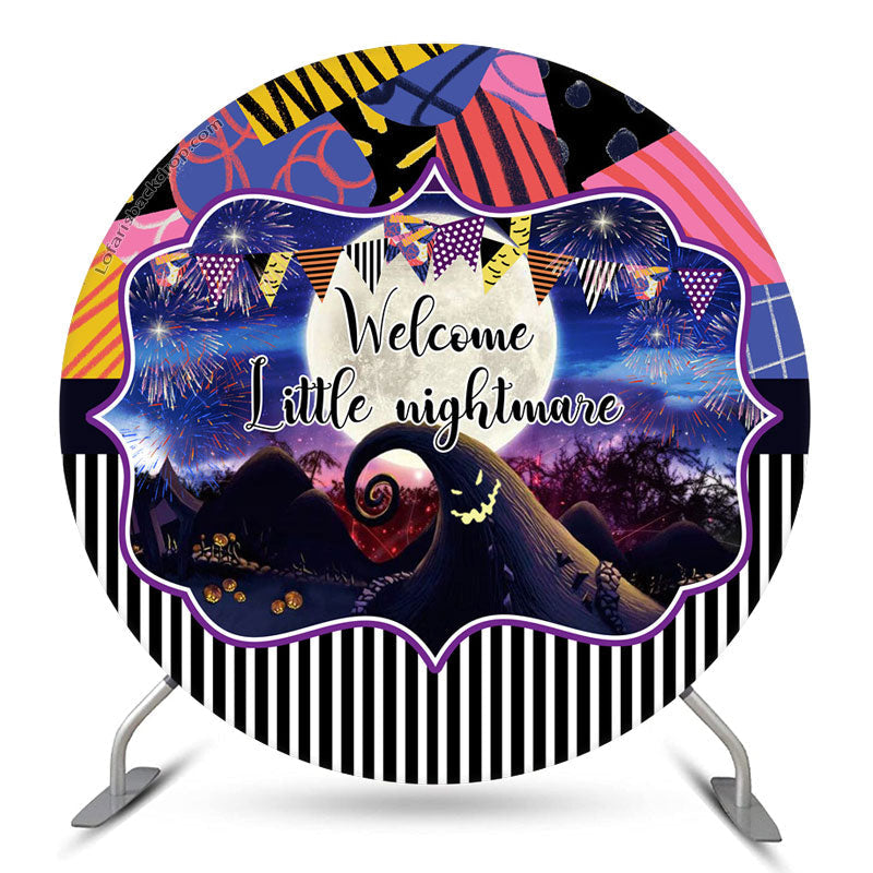 Lofaris Welcome Little Nightmare Halloween Round Backdrop