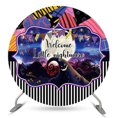 Lofaris Welcome Little Nightmare Halloween Round Backdrop
