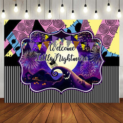 Lofaris Welcome Nightmare Halloween Baby Shower Backdrop