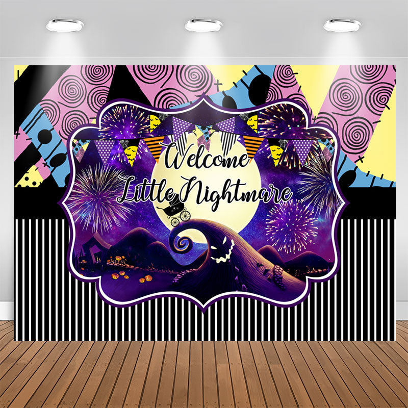 Lofaris Welcome Nightmare Halloween Baby Shower Backdrop