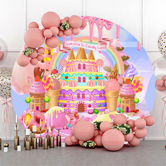 Lofaris Welcome To Candy Land Colorful Cakes Birthday Backdrop