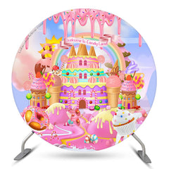 Lofaris Welcome To Candy Land Colorful Cakes Birthday Backdrop