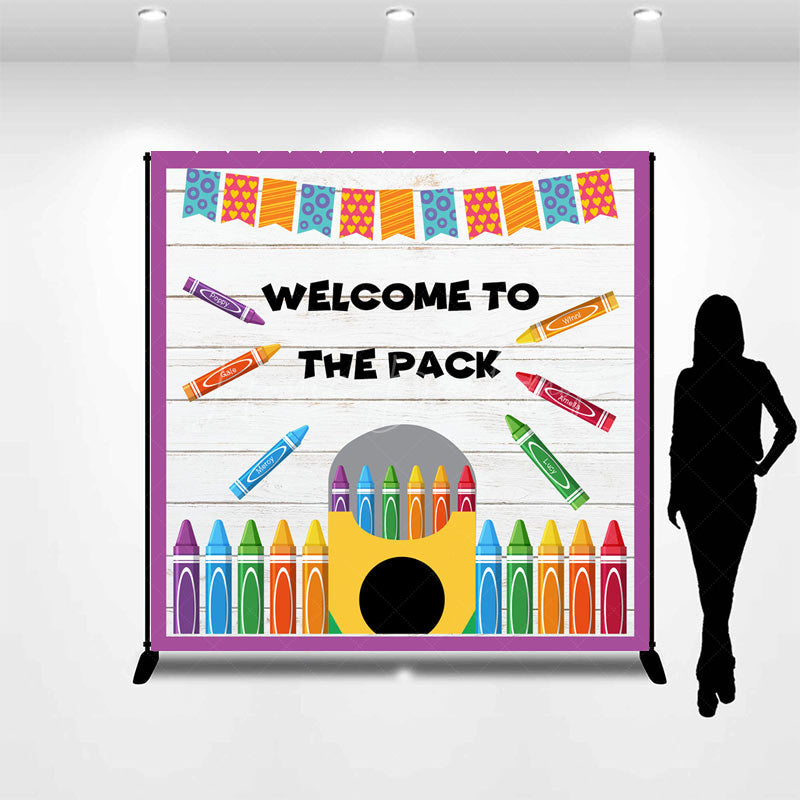 Lofaris Welcome To The Pack Custom Back School Backdrop