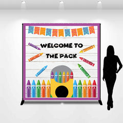 Lofaris Welcome To The Pack Custom Back School Backdrop