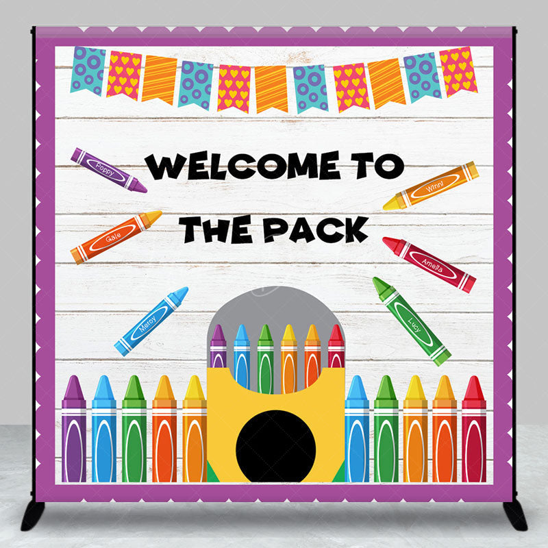 Lofaris Welcome To The Pack Custom Back School Backdrop