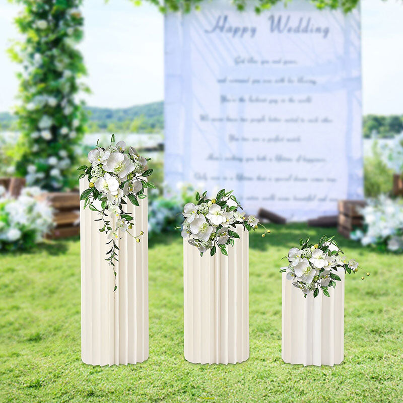 Lofaris White 3 Pcs Floral Display Cardboard Wedding Stand