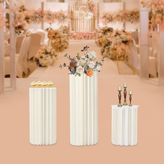 Lofaris White 3 Pcs Floral Display Cardboard Wedding Stand