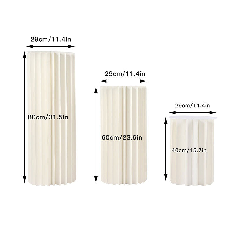 Lofaris White 3 Pcs Floral Display Cardboard Wedding Stand
