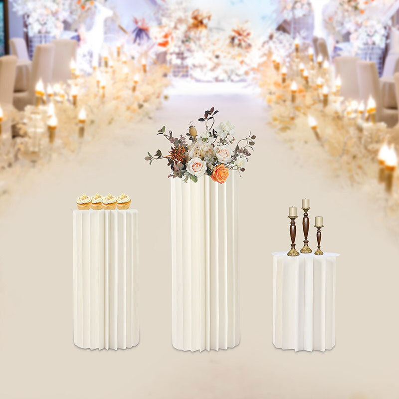 Lofaris White 3 Pcs Floral Display Cardboard Wedding Stand