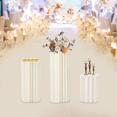 Lofaris White 3 Pcs Floral Display Cardboard Wedding Stand