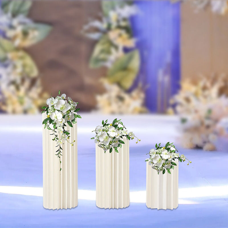 Lofaris White 3 Pcs Floral Display Cardboard Wedding Stand