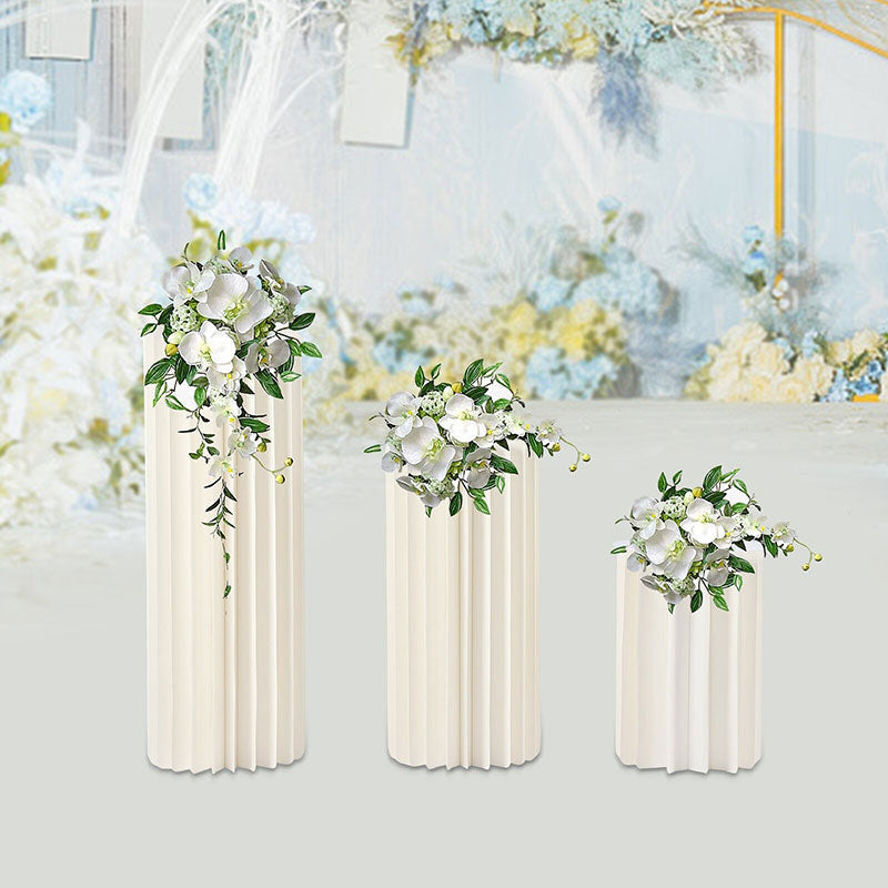 Lofaris White 3 Pcs Floral Display Cardboard Wedding Stand