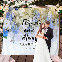 Lofaris White And Blue Flowers Simple Backdrop For Wedding