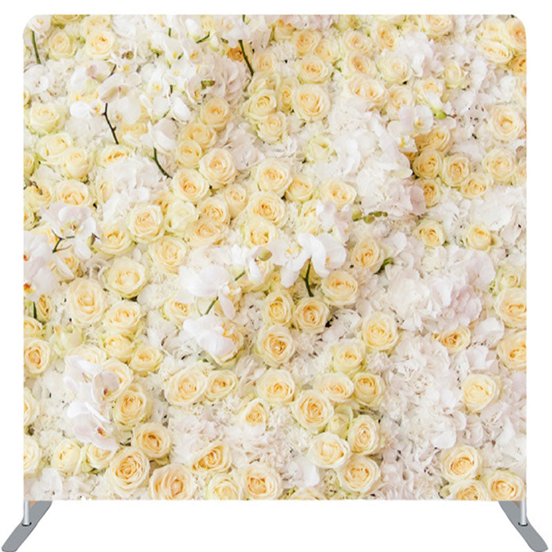 Lofaris White And Peach Roses Fabric Valentines Day Backdrop